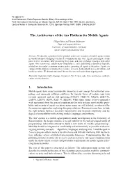 The Architecture of the Ara Platform for Mobile Agents