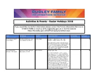 Activities and Events