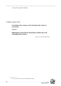 Concluding Observations on the Fourth Periodic Report of Azerbaijan