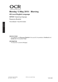 H070/01 Exploring Language; Resource Booklet