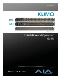 Installation and Operation Guide
