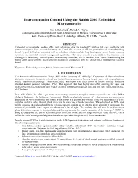 Instrumentation Control Using the Rabbit 2000 Embedded Microcontroller