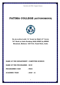 M.Sc. Computer Science SEMESTER –I