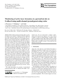 Monitoring of Active Layer Dynamics at a Permafrost Site on Svalbard Using Multi-Channel Ground-Penetrating Radar