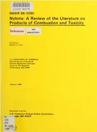 Nylons: a Review of the Literature on Products of Combustion and Toxicity