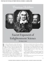 Thomas Hobbes: Fascist Exponent Of