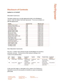 Disclosure of Contracts