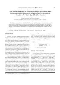 First and Efficient Method for Reduction of Aliphatic and Aromatic Nitro Compounds with Zinc Borohydride As Pyridine Zinc Tetrah