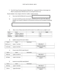FOOTY MATHS ROUND 1 and 2 1. the AFLW Grand Final