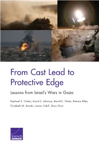 From Cast Lead to Protective Edge: Lessons from Israel's Wars in Gaza