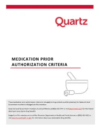 Medication Prior Authorization Criteria
