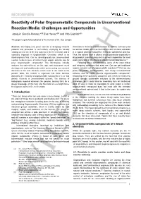 MICROREVIEW Reactivity of Polar Organometallic Compounds In
