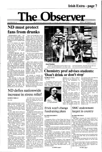 ND Must Protect Fans from Drunks
