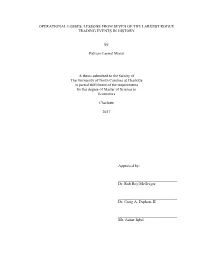 OPERATIONAL LOSSES: LESSONS from SEVEN of the LARGEST ROGUE TRADING EVENTS in HISTORY by Patricio Leonel Morat a Thesis Submitte