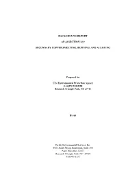 AP-42, 12.9 Final Background Document for Secondary Copper