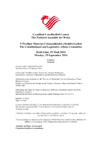 Cynulliad Cenedlaethol Cymru the National Assembly for Wales