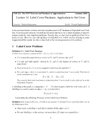 Lecture 14: Label Cover Hardness: Application to Set Cover