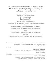 On Computing Nash Equilibria of Borel's Colonel Blotto Game For