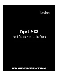 Pages 114- 129 Great Architecture of the World Readings