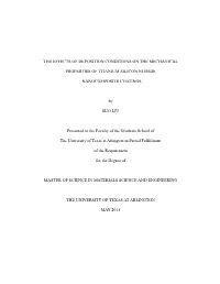 THE EFFECTS of DEPOSITION CONDITIONS on the MECHANICAL PROPERTIES of TITANIUM SILICON NITRIDE NANOCOMPOSITE COATINGS by SUO
