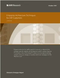 Enterprise Architecture Techniques for SAP Customers
