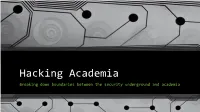 Hacking Academia