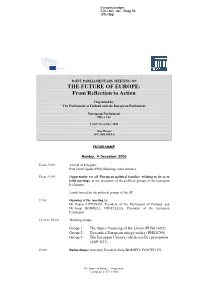 THE FUTURE of EUROPE: from Reflection to Action