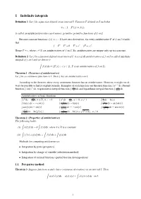 1 Indefinite Integrals