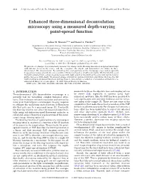 Enhanced Three-Dimensional Deconvolution Microscopy Using a Measured Depth-Varying Point-Spread Function