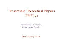 Proseminar Theoretical Physics PHY391