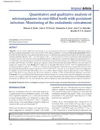 Quantitative and Qualitative Analysis of Microorganisms in Root‑Filled Teeth with Persistent Infection: Monitoring of the Endodontic Retreatment