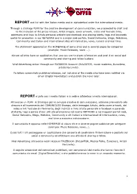REPORT and List with the Italian Media and in Alphabetical Order the International Media