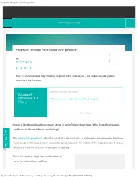 Steps for Solving the Reboot Loop Problem