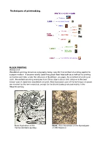 Techniques of Printmaking