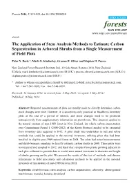 The Application of Stem Analysis Methods to Estimate Carbon Sequestration in Arboreal Shrubs from a Single Measurement of Field Plots