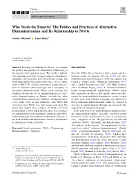 The Politics and Practices of Alternative Humanitarianism and Its Relationship to Ngos