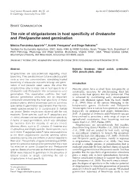 The Role of Strigolactones in Host Specificity of Orobanche And