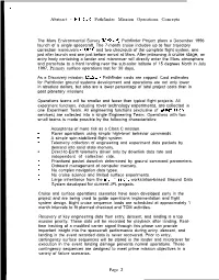 Abstract - MESUR Pathfinder Mission Operations Concepts $