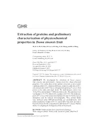 Extraction of Proteins and Preliminary Characterization of Physicochemical Properties in Toona Sinensis Fruit