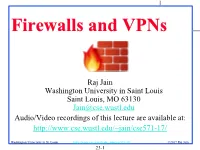 Firewalls and Vpns