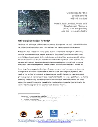 Guidelines for the Development of Bird Habitat