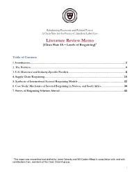 Literature Review Memo [Clean Slate IA – Levels of Bargaining]*