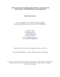 Re-Evaluation of Earthquake Potential and Source in the Vicinity of Newburyport, Massachusetts