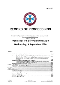 Record of Proceedings