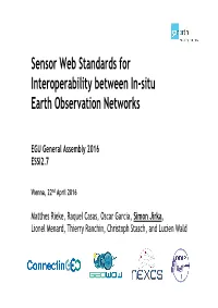 Sensor Web Standards for Interoperability Between In-Situ Earth Observation Networks