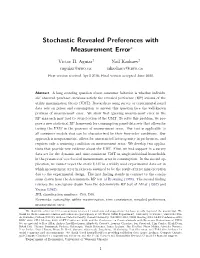 Stochastic Revealed Preferences with Measurement Error∗