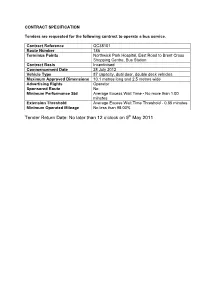 Tender Return Date: No Later Than 12 O’Clock on 9Th May 2011