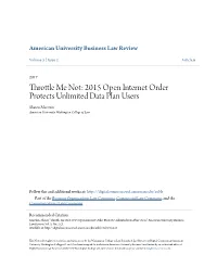 Throttle Me Not: 2015 Open Internet Order Protects Unlimited Data Plan Users