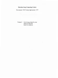 Hawaiiansongcontestindex.Pdf