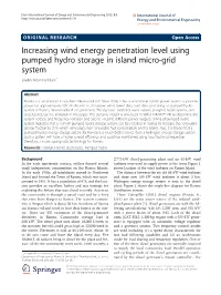 Increasing Wind Energy Penetration Level Using Pumped Hydro Storage in Island Micro-Grid System Sheikh Mominul Islam*